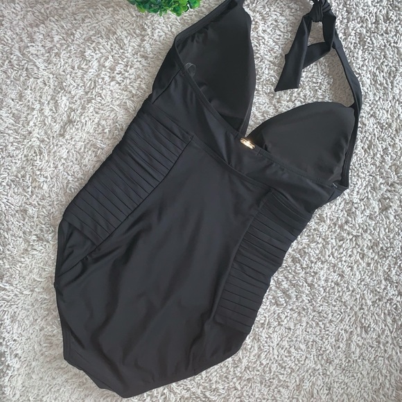 NWOT CALVIN KLEIN Side Pleated One piece swing sui - Picture 7 of 10